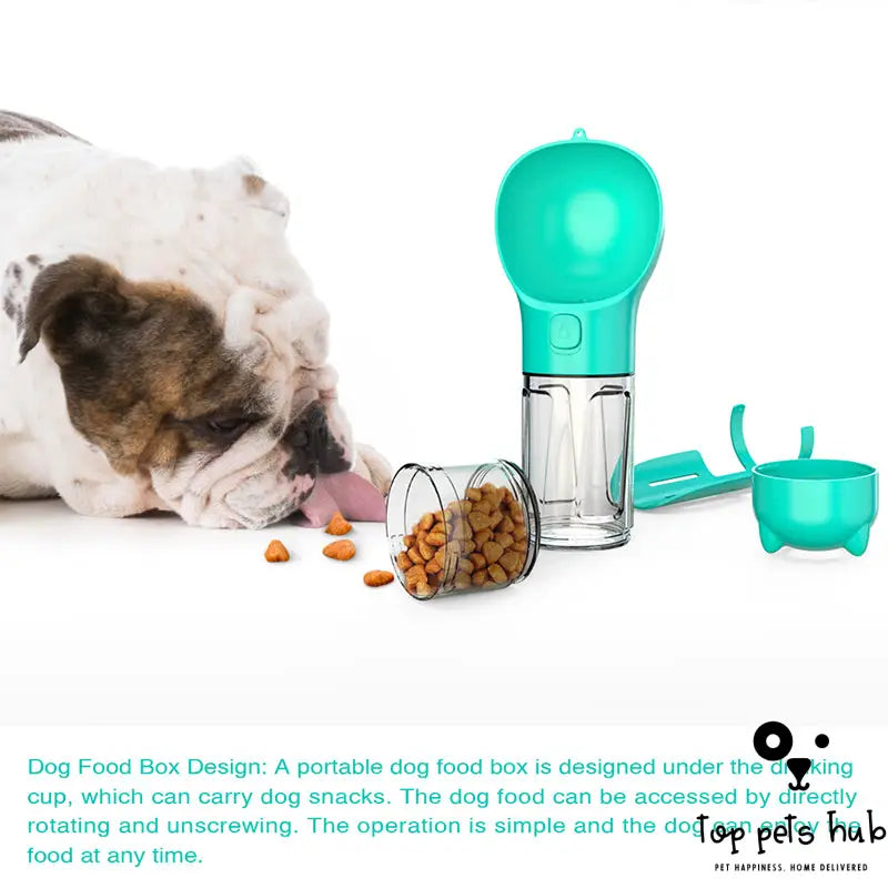 3-in-1 Portable Pet Water and Food Bottle with Garbage Bag