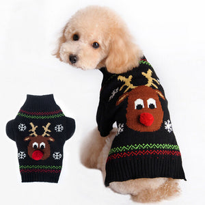 Moose Pattern Christmas Sweater for Dogs