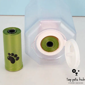3-in-1 Portable Pet Water Bottle with Food Feeder and Poop