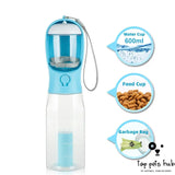 3-in-1 Portable Pet Water Bottle with Food Feeder and Poop