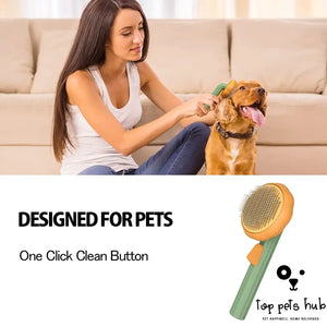 PurrfectPaws Pumpkin Self-Cleaning Slicker Brush