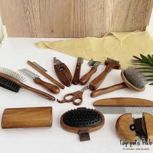 Solid Wood Antique Pet Comb for Hair Removal