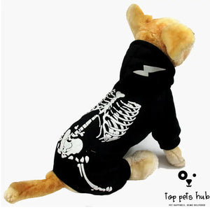 Halloween Skull Print Dog Clothes