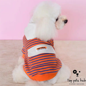 Striped Hooded Pet Sweater