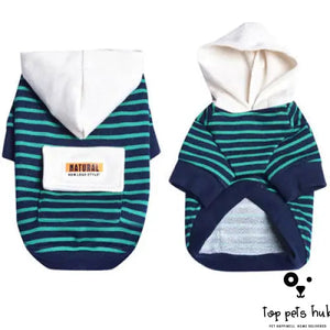 Striped Hooded Pet Sweater