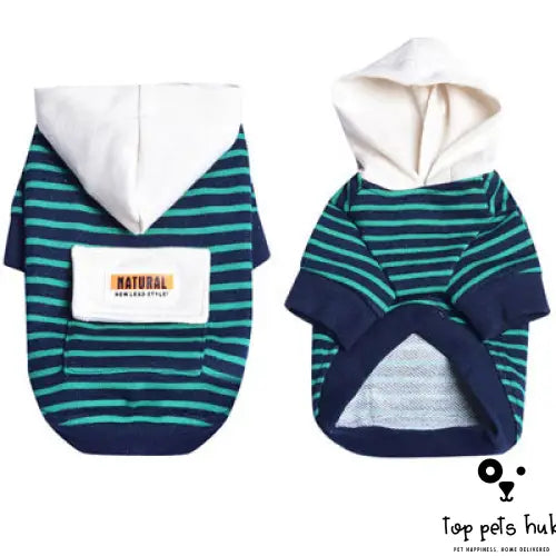 Striped Hooded Pet Sweater