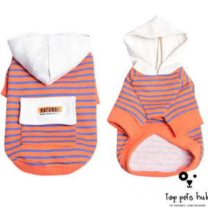 Striped Hooded Pet Sweater