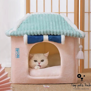 Removable and Washable Enclosed Cat House Villa