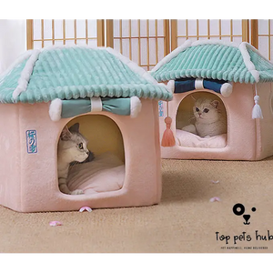 Removable and Washable Enclosed Cat House Villa