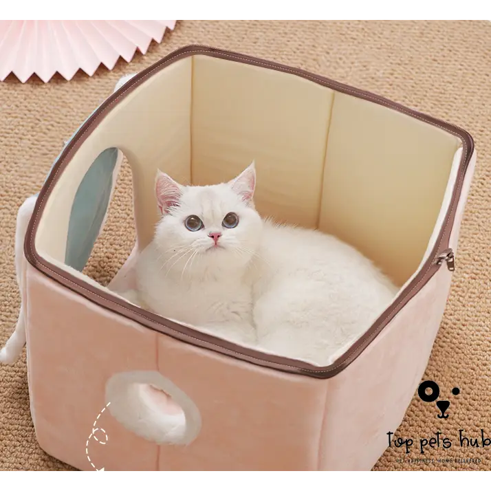 Removable and Washable Enclosed Cat House Villa