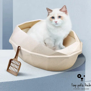 Diamond-shaped Semi-enclosed Cat Litter Box