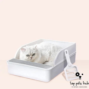 Semi-Enclosed Cat Litter Box