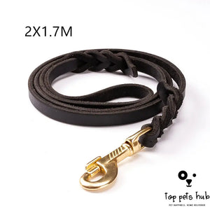 First Layer Leather Dog Leash for Large Dogs