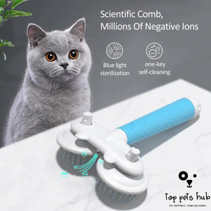 Double-headed Negative Ion Self Cleaning Pet Brush