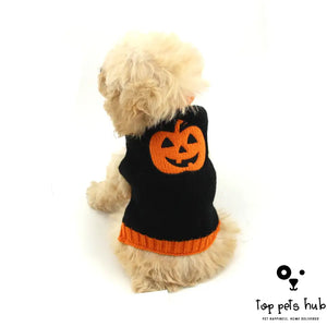 Pet Halloween Dog Knitted Pumpkin Sweater