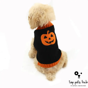 Pet Halloween Dog Knitted Pumpkin Sweater