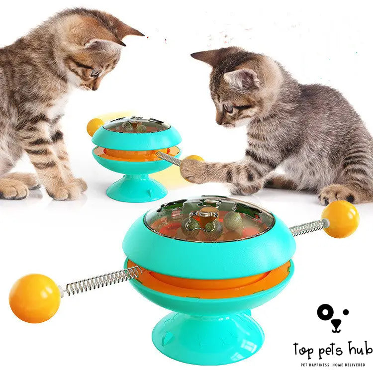Rotatable Interactive Cat Toys with Catnip
